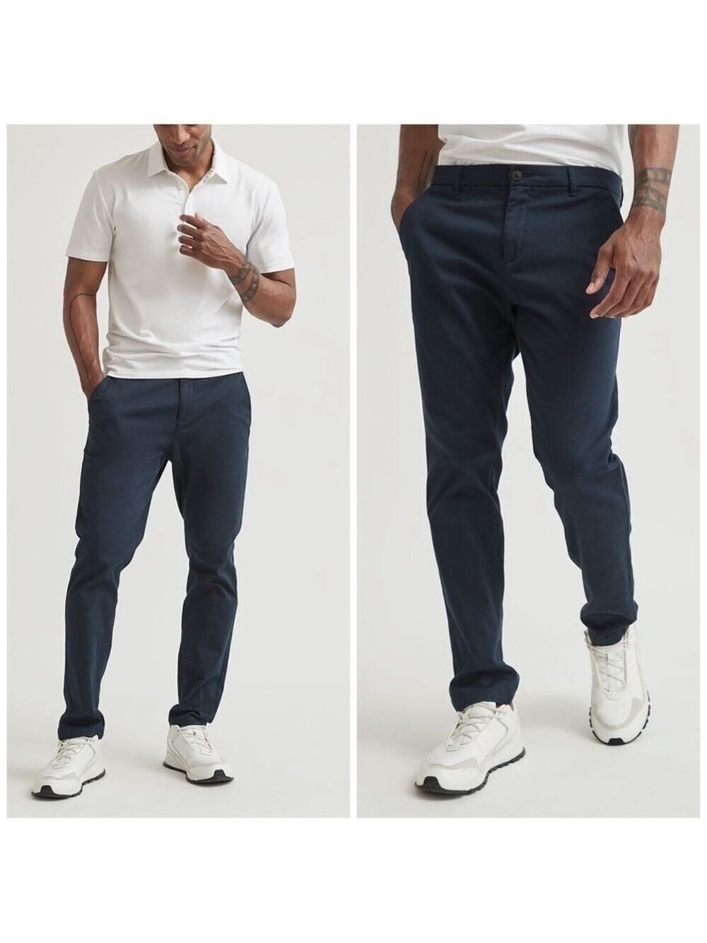 RW & Co PowerFlexx Slim Fit Mid Rise Tapered Leg Stretch Waistband Chino Pants